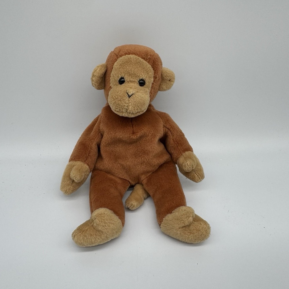 Ty Beanie Babies Bongo the Monkey 1995 Vintage Brown Plush No Hang Tag